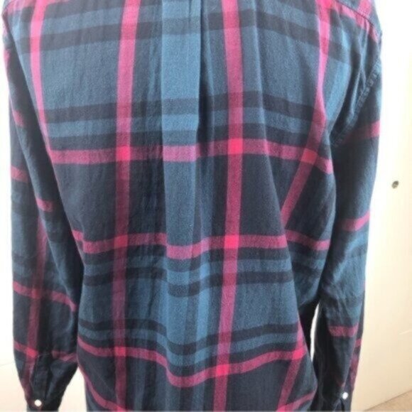 Gap Green Plaid Cotton Button Down Shirt Medium - Picture 5 of 6